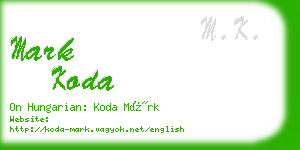 mark koda business card